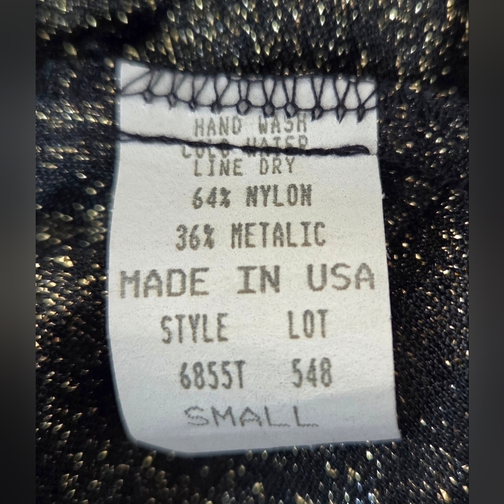 VINTAGE KATHLEEN USHERWOOD FOR SAKS FIFTH AVENUE GOLD METALIC SEQUIN TUNIC. - Picture 6 of 6